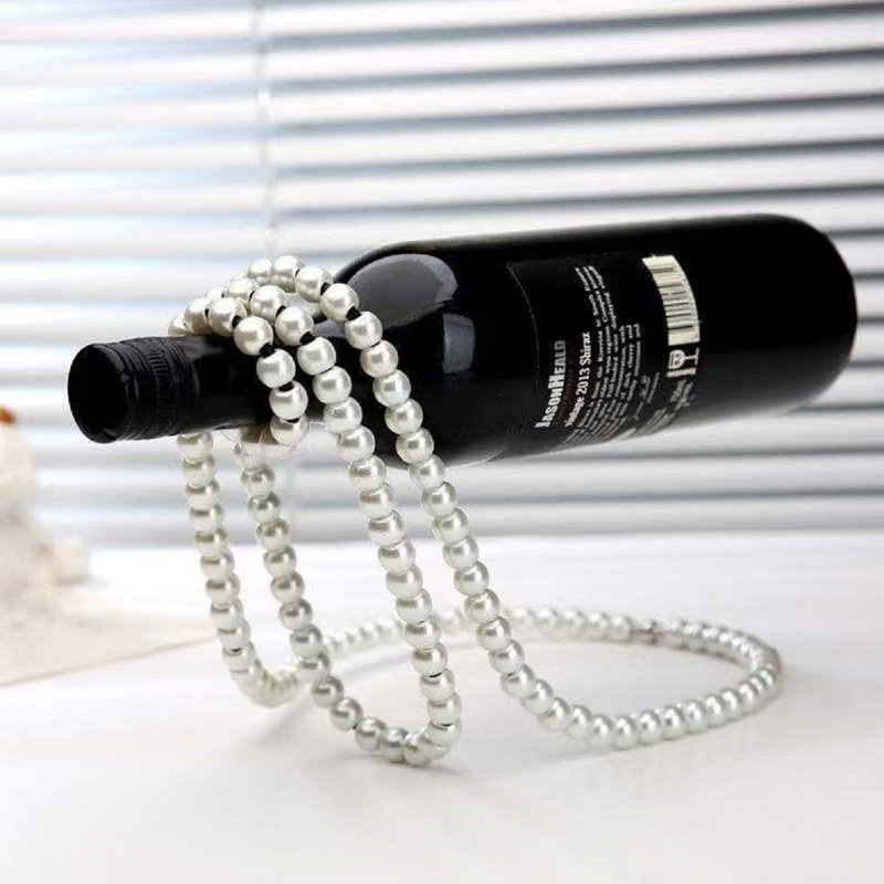 Pearl Necklace Wine Rack (Silver), Silver