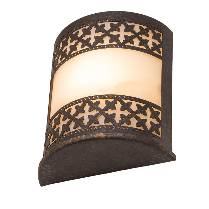 8" Wide Cardiff Wall Sconce, 9" H x 8" W x 3" D, Golden Bronze