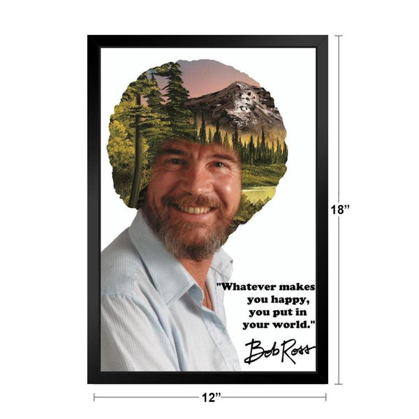 Bob Ross Mountain Retreat Art Print Painting Framed Poster 14x20 inch