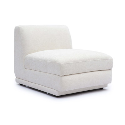 Frome Cream Chenille Modular Armless Chair
