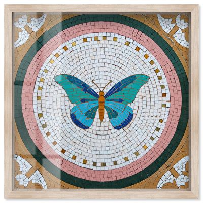«Butterfly Roundel Mosaic Gold Art Shadowbox» par Art Remedy