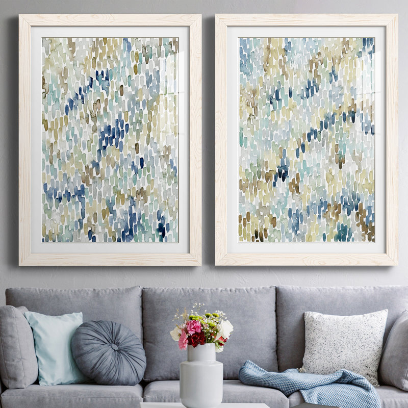Impression encadrée River Wavelet, H 43,5 po x l 31,5 po x P 1 po, Papier encadré blanc