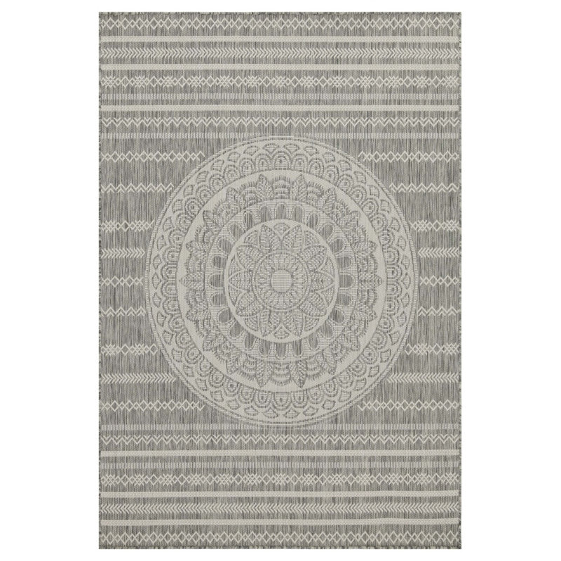 Tapis intérieur / extérieur argent Sunshine, Rectangle 5 pi 3 po x 7 pi 3 po