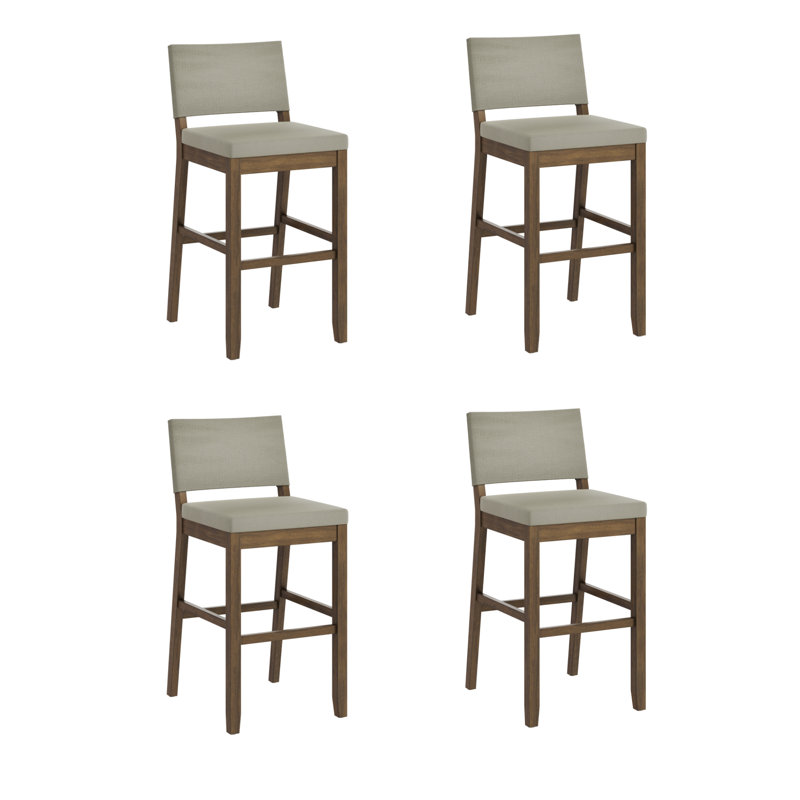 Tabouret tapissé, Gris clair naturel, Tabouret de bar (siège d'une hauteur de 29 po), 4