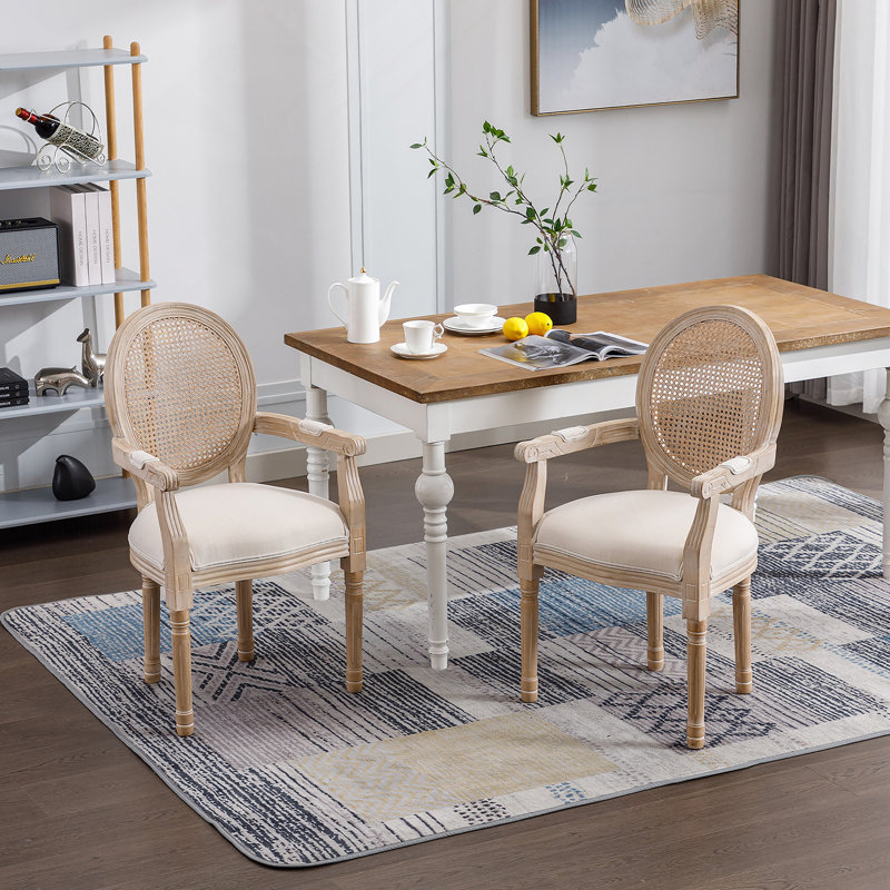 Chaise d'appoint rembourrée capitonnée en tissu crème
