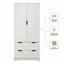 Armoire de cuisine autoportante 72 po, conception cannelée moderne avec 2 grands tiroirs et un support à épices à 8 portes, organisateur de rangement pour plusieurs pièces, blanc | Idée cadeau-477617040