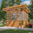 Backyard Discovery Poppy 9' x 6' Cedar Wood and Polycarbonate Walk-In Outdoor Greenhouse Kit with PowerPort
