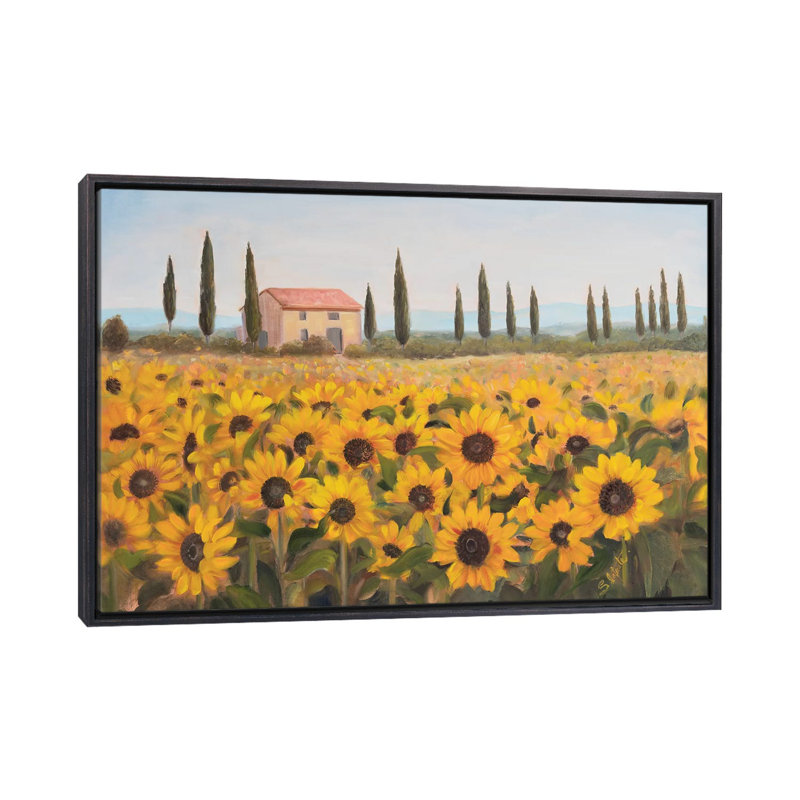 Reproduction d’art, "Tuscan Memories I" par Sandra Iafrate, H 18 po x l 26 po x P 1,5 po, Toile avec cadre noir patiné