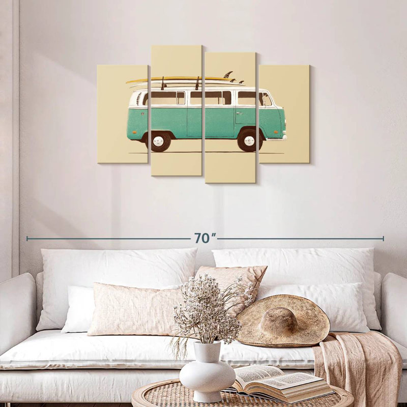 Mehar Blue Retro Van, H 27 po x l 43 po