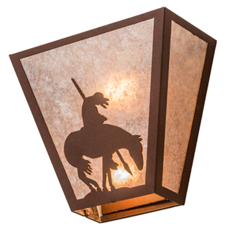 2 - Light Flush Mounted Sconce, Red Rust