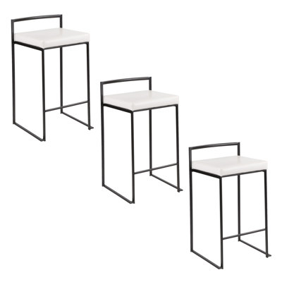 Brieon Stackable Faux Leather Stool 