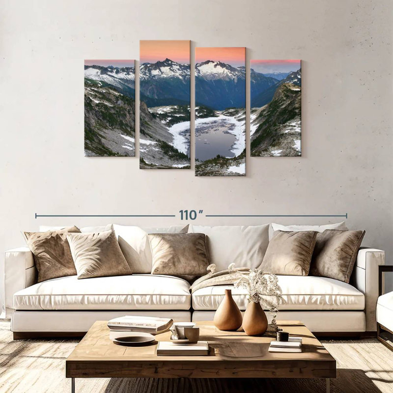 Montagnes enneigées d'Alvord North Cascades, H 48 po x l 75 po