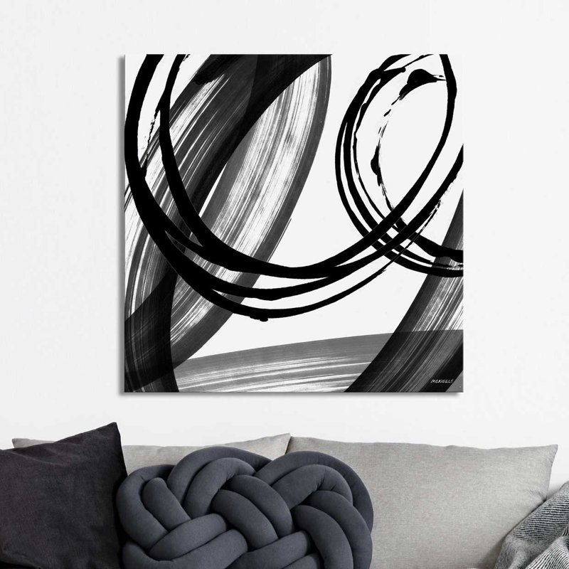 «Black and White Pop I», impression, H 28 po x l 28 po x P 1,5 po, Toile tendue
