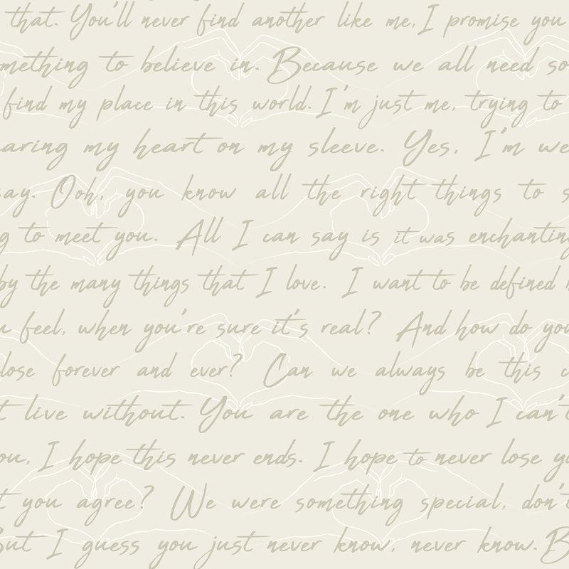 Papier peint adhésif «Love Letters», Parchemin