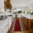 Alqi Custom Size Runner Rug Choose Your Length Flower Bordered Design Red Color-723804031