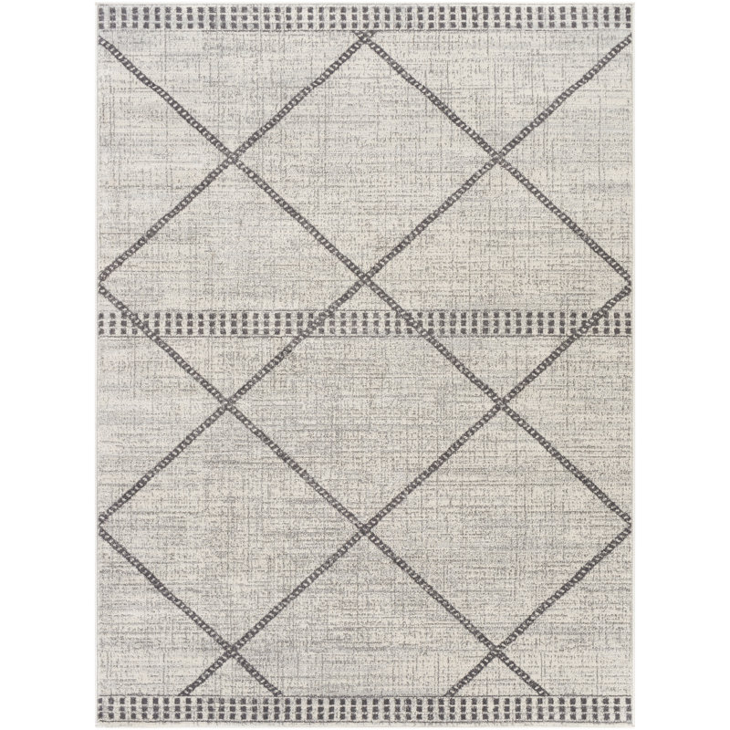 Tews Geometric Indoor Rug, Rectangle 6'7" x 9'