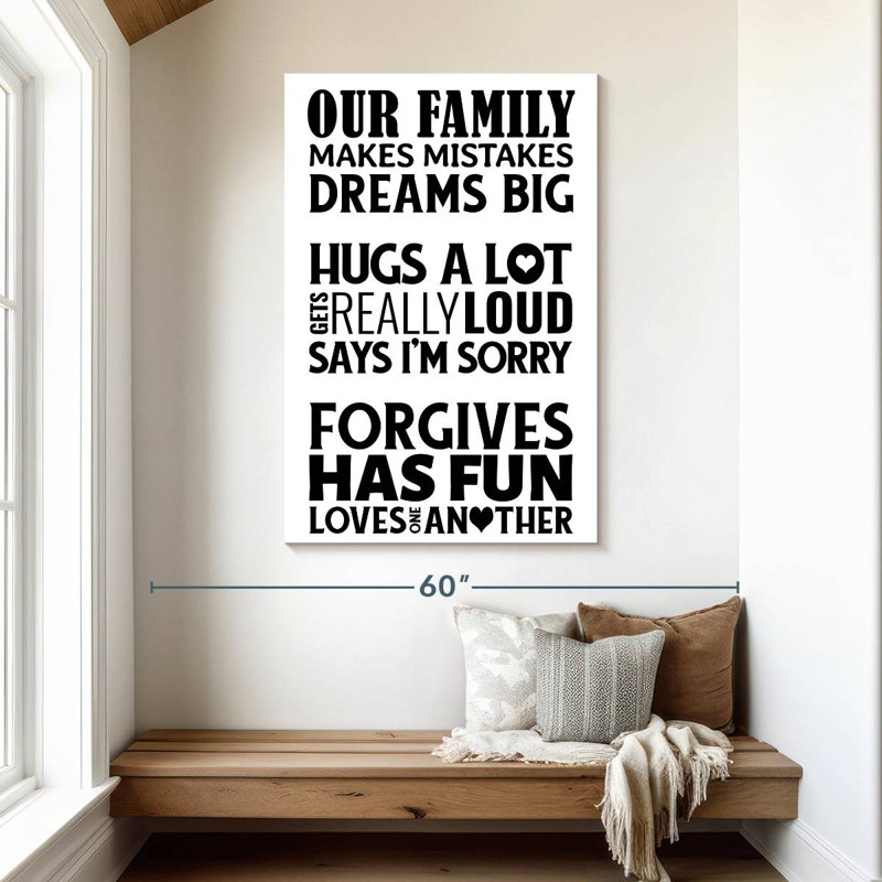 Enseigne Tergel Family Mantra, H 48 po x l 32 po