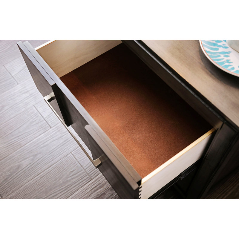 Commode de style transitionnel avec cinq tiroirs, commode verticale avec rangement, Gris