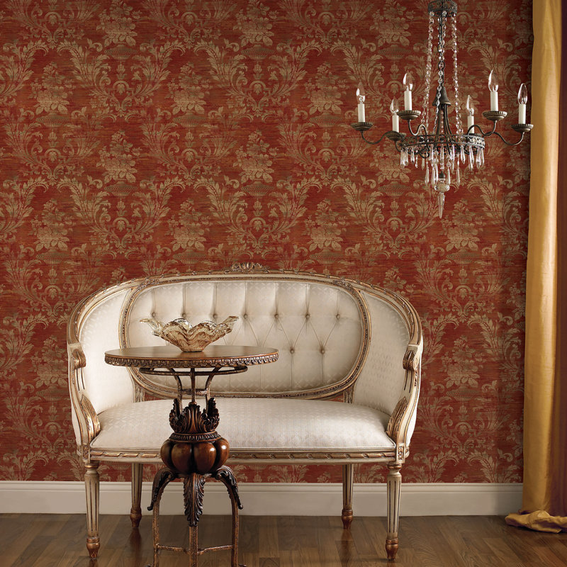 Classic Silks 4 10m x 1.3cm Wallpaper Roll, Red