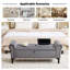 Banc de rangement capitonné capitonné avec accents cloutés et accoudoirs courbés-752466779