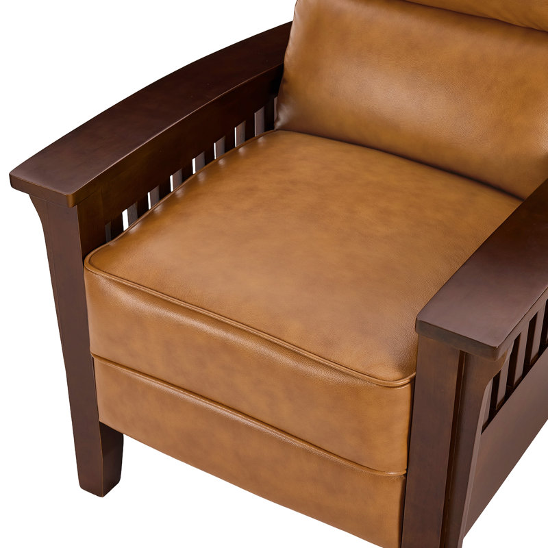 Fauteuil inclinable en cuir véritable Harber, Cuir véritable whisky brun