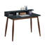 Bureau gris de style moderne du milieu du siècle avec 3 casiers ouverts, pieds en bois, dimensions pour l'écriture : 109 cm (l) x 60 cm (p) x 87 cm (hauteur).