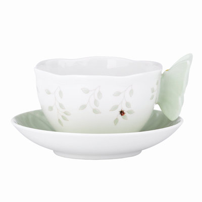 Butterfly Meadow Figural 8 oz. Teacup and Saucer