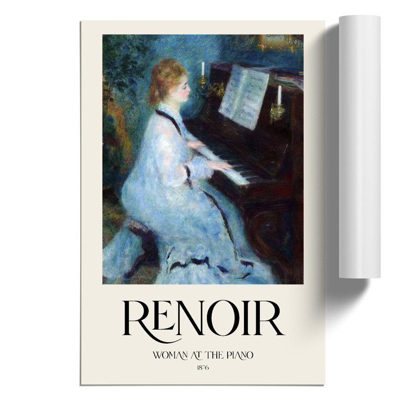 Woman At The Piano by Pierre-Auguste Renoir - No Frame Painting, 30cm H x 21cm W x 0.1cm D