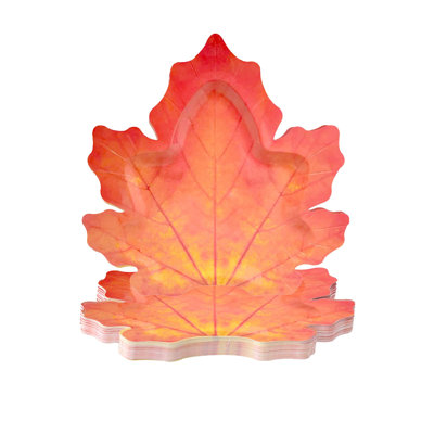 25Pcs Thanksgiving Maple Leaf Shaped Paper Tray Cake And Fruit Tray Picnic Tray Water Repellent And Oil Resistants Paper Tray Thick Cutlery Paper Tray