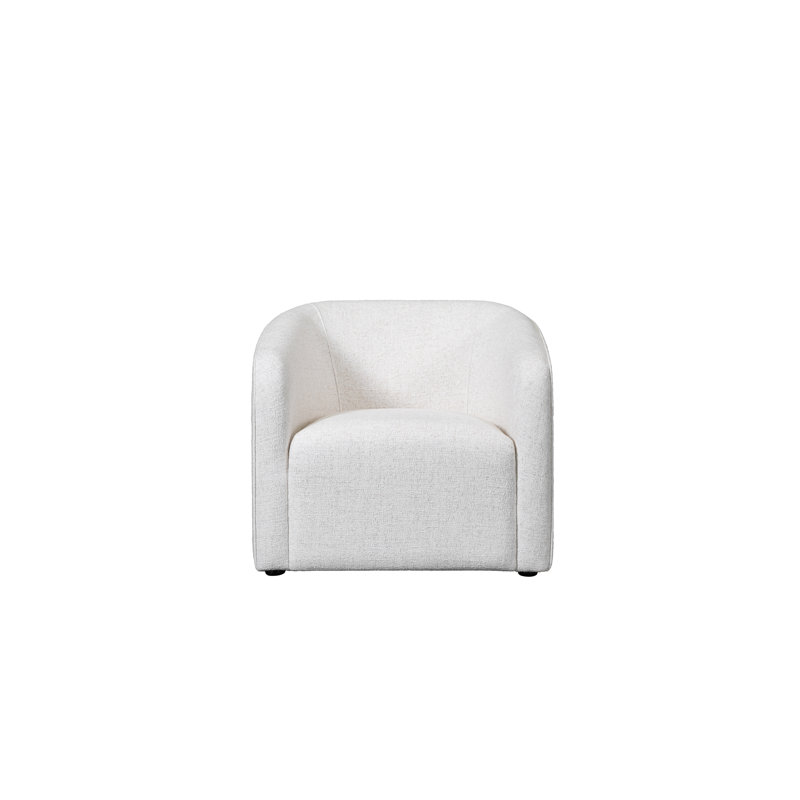 Giacomino Upholstered Club Chair, Off White Polyester Blend
