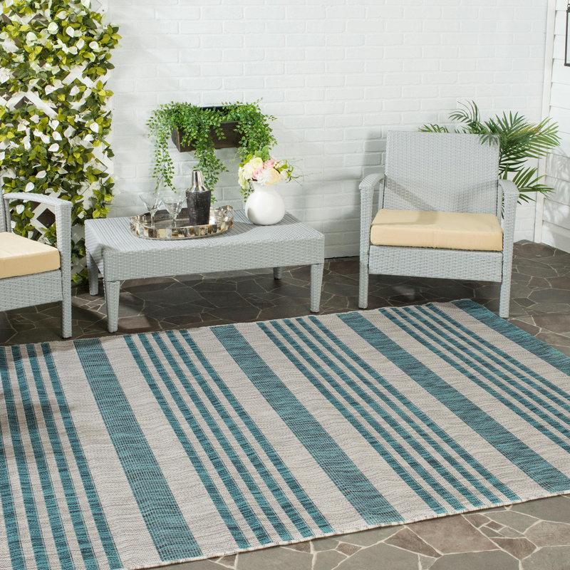Johana Striped Hand Woven Indoor / Outdoor Area Rug, Rectangle 160 x 231 cm