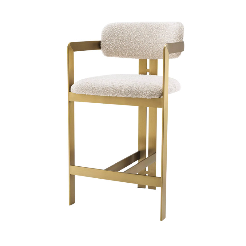 Donato Upholstered Stool with Metal Frame, Bar Stool (28" Seat Height)