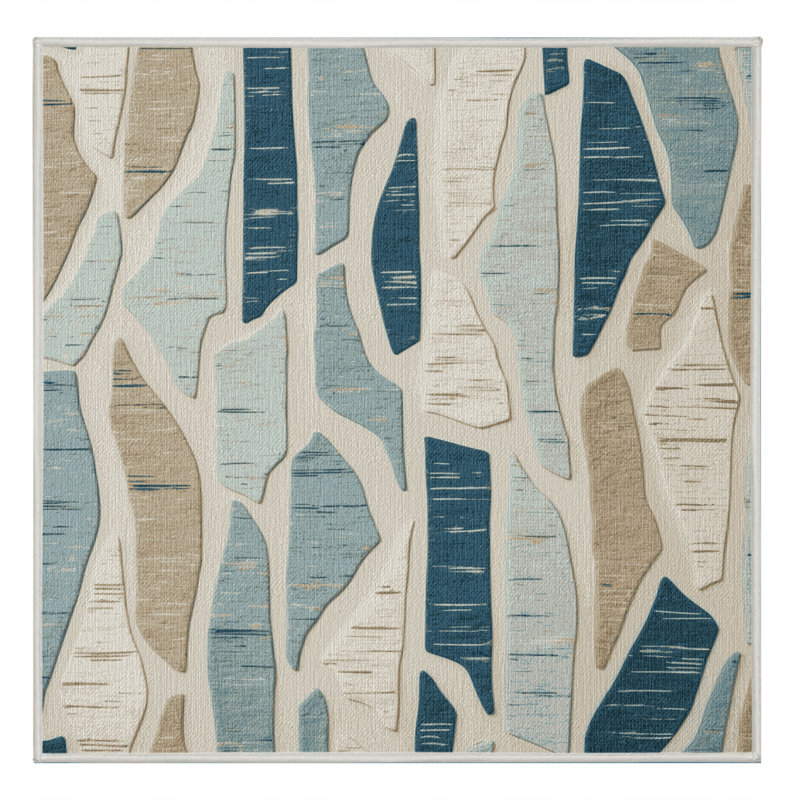  Washable Coastal Fragments Coastal Area Rug, Rectangle 5 pi x 7 pi