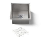 Strive 15" L x 15" W Under-Mount Bar Sink with Basin Rack
