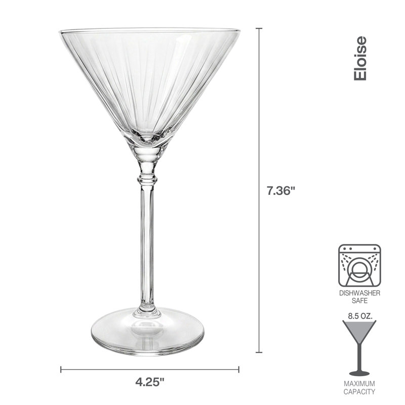 Mikasa Eloise Martini Glass Set, 8.5 Ounce