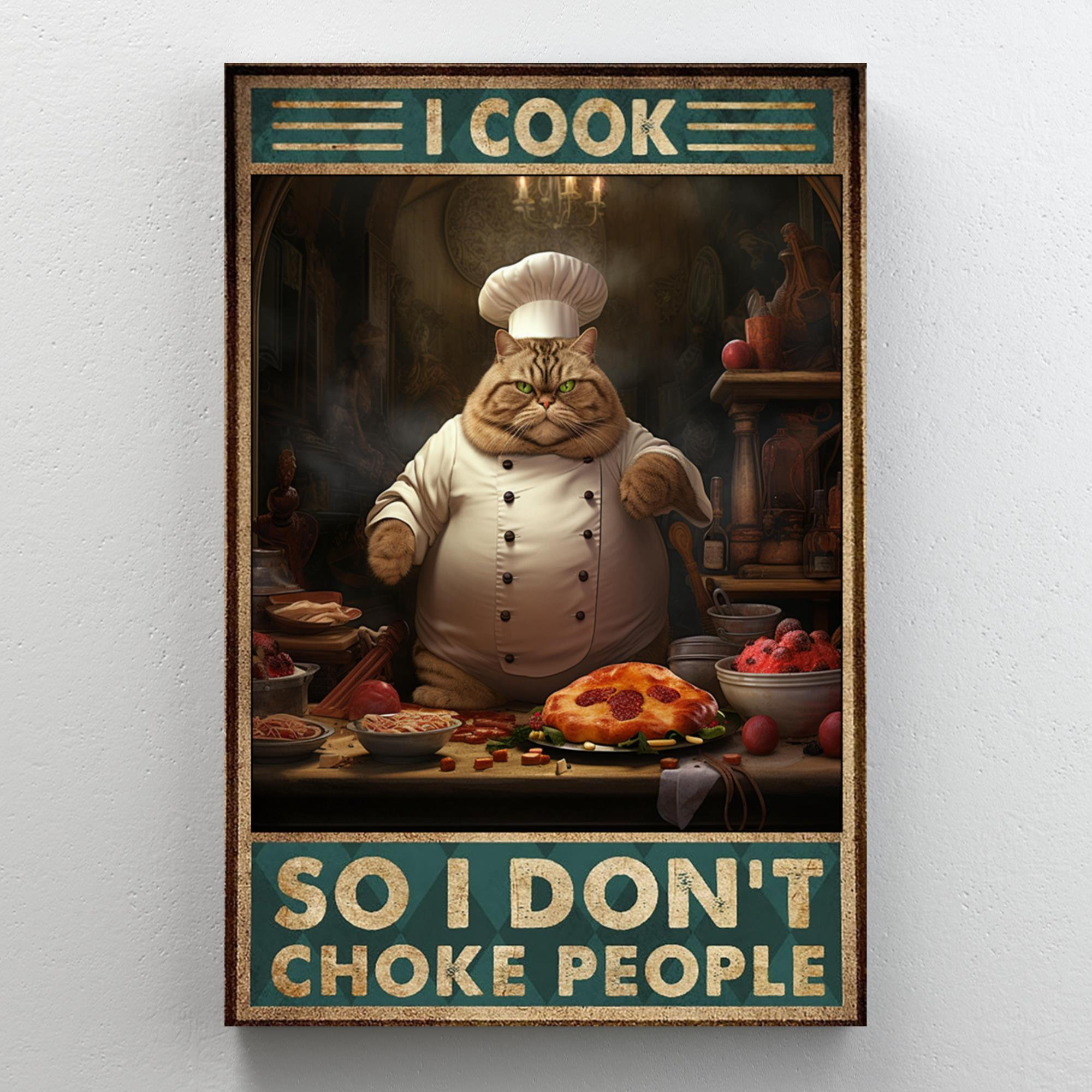 Trinx Cat I Cook So I Dont Choke People - 1 Piece Rectangle Graphic Art ...