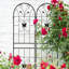 Ensemble de 2 treillis d'extérieur 71 po x 19,7 po, métal antirouille pour les plantes, porte-fleurs de jardin, noir, support robuste pour la rouille, lierre, raisin, installation facile