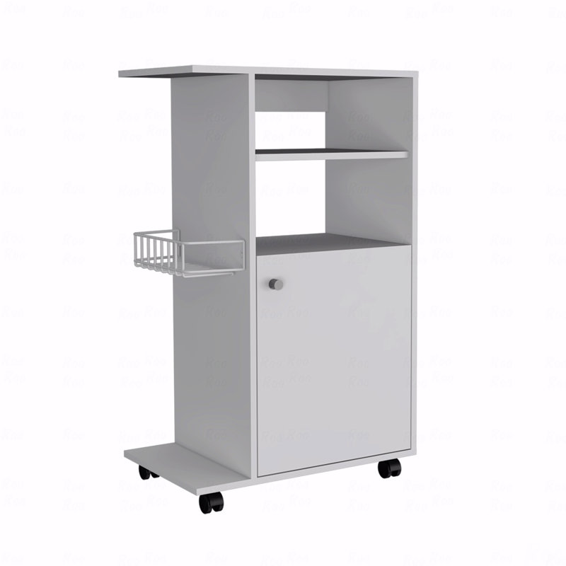 Kitchen Cart, Single Door Cabinet, Four Casters