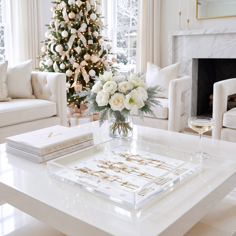 Acrylic Decorative Tray, 18"W x 18"D, Gold