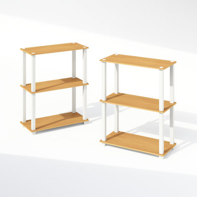 Lynde 3-Tier Multipurpose Stackable Standing Shelves, Set of 2