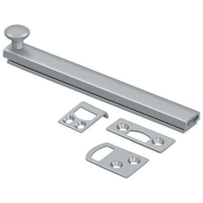 Deltana 6SBCS26D 6" Surface Bolt, Concealed Screw, HD in Brushed Chrome