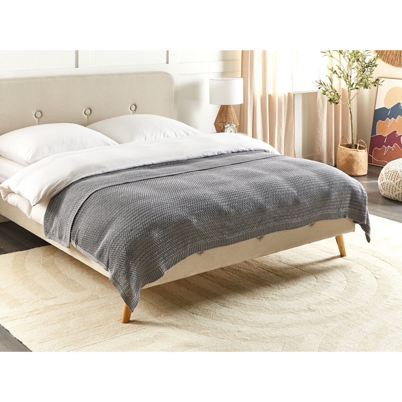 ILEN Cotton No Pattern Bedspread, Grey