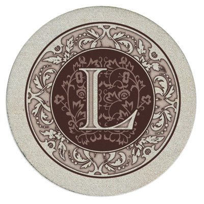 Monogram Letter 4-Pack Natural Sandstone Coasters