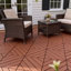 Carreaux de terrasse à emboîtement pour terrasse - Revêtement de sol en plastique 12 po x 12 po, résistant aux intempéries pour le jardin, la piscine-124890175