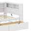 Lit de jour simple en bois avec 2 tiroirs, un support de rangement et des ports de chargement USB-1681738114