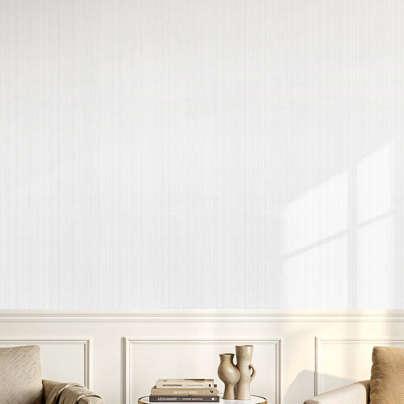 Non-Pasted Non-Woven 3D Embossed Wallpaper Roll, White