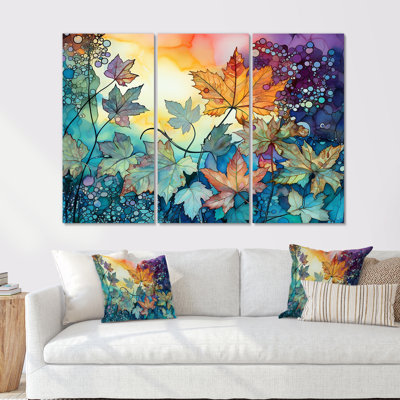 Leaves Autumn Sunlight Harmony - Leaves Wall Decor Set