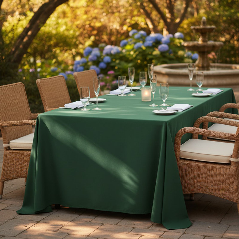 100% spun polyester square table linen 6 PK By Rifz Textiles, Hunter Green