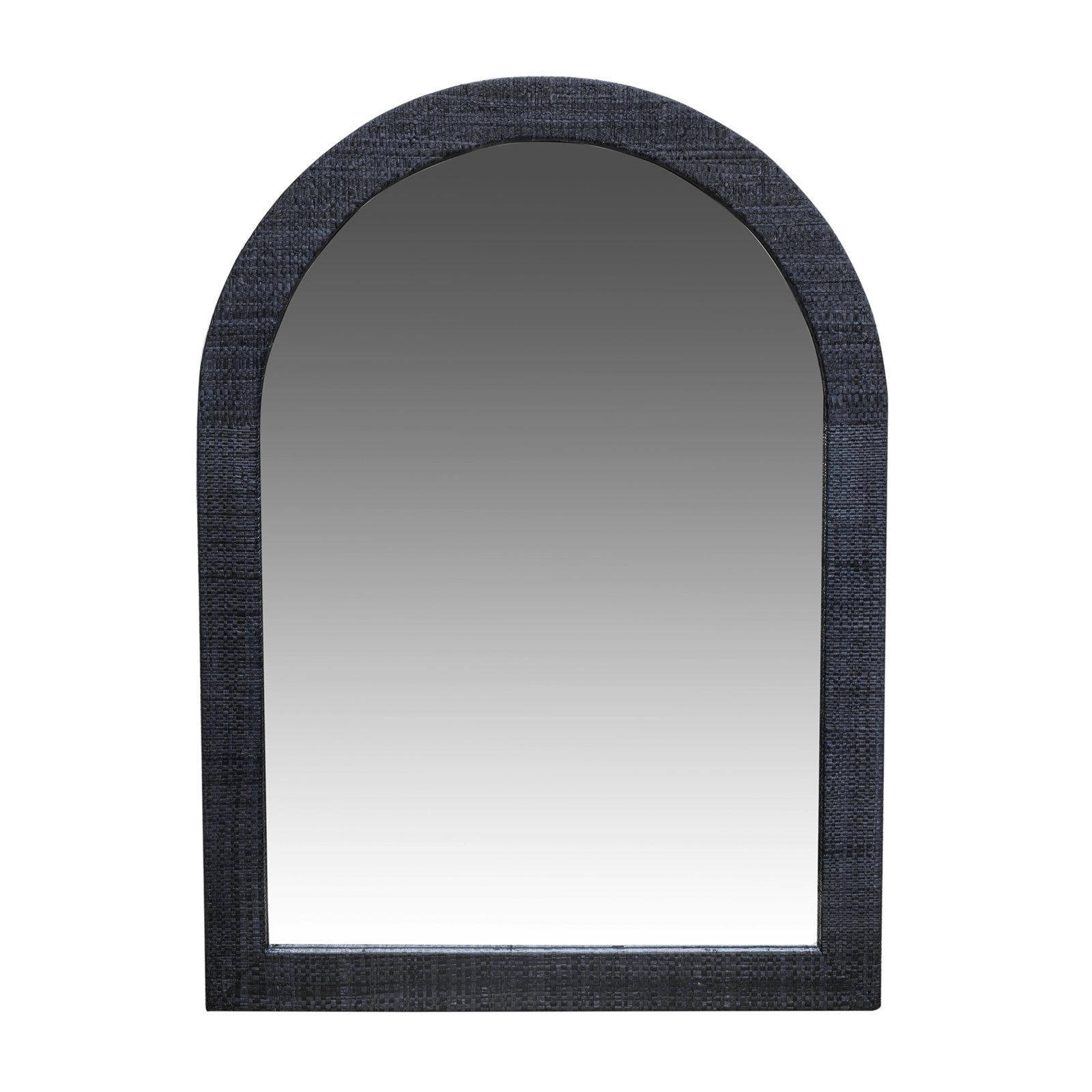 Gia Arched Raffia Mirror, Navy