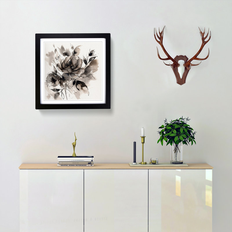 Single Picture Frame Print on Wood, Black
